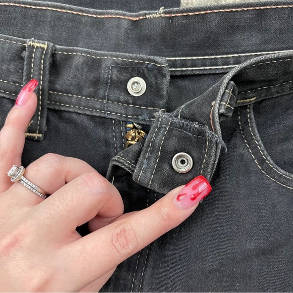 !SOLD! RED SNAP Vintage Black Dark Grey Star Pocket High Waisted Skater Jeans - Picture 6 of 12